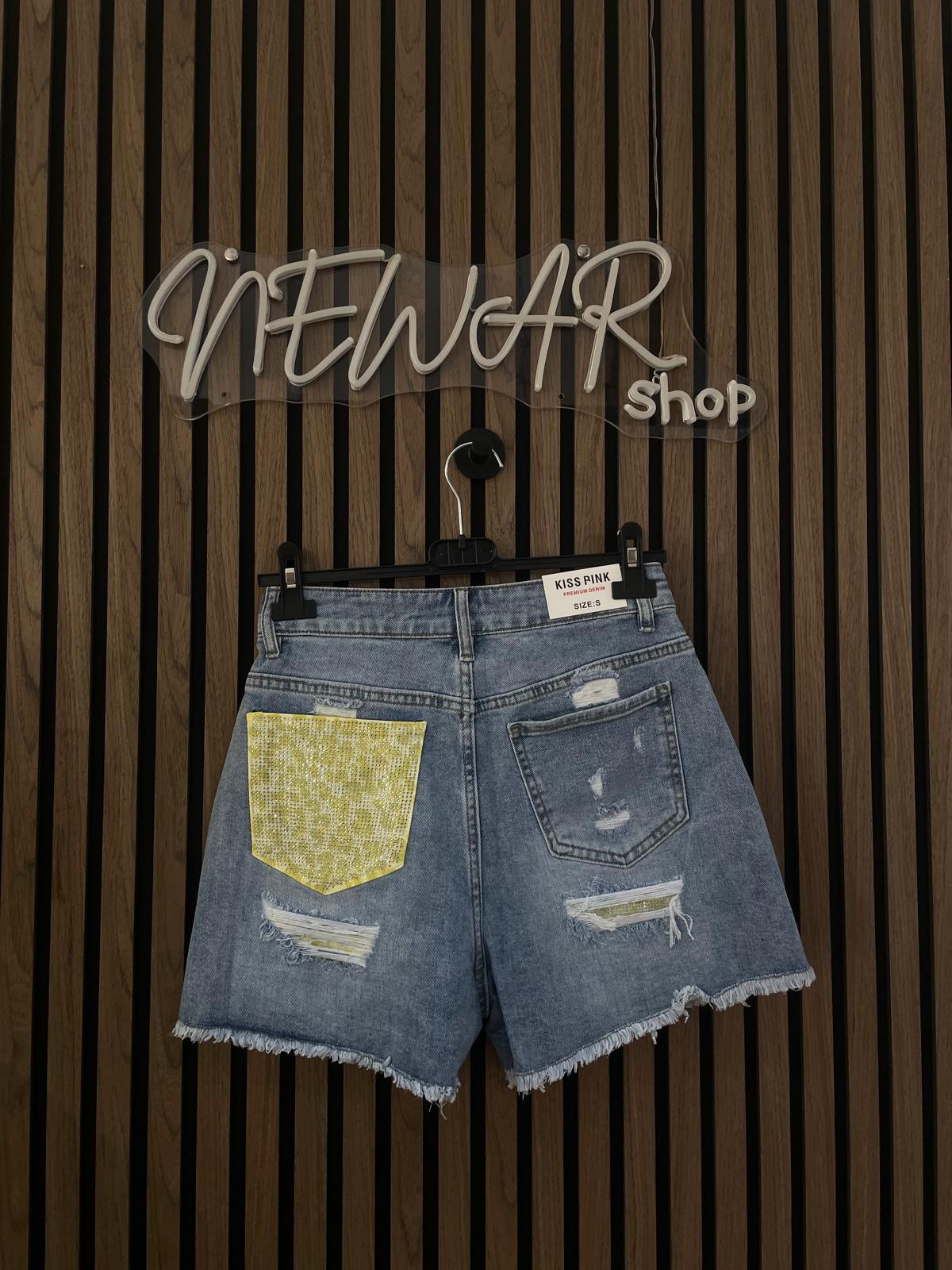 SHORTS TASCA GLITTER GIALLA